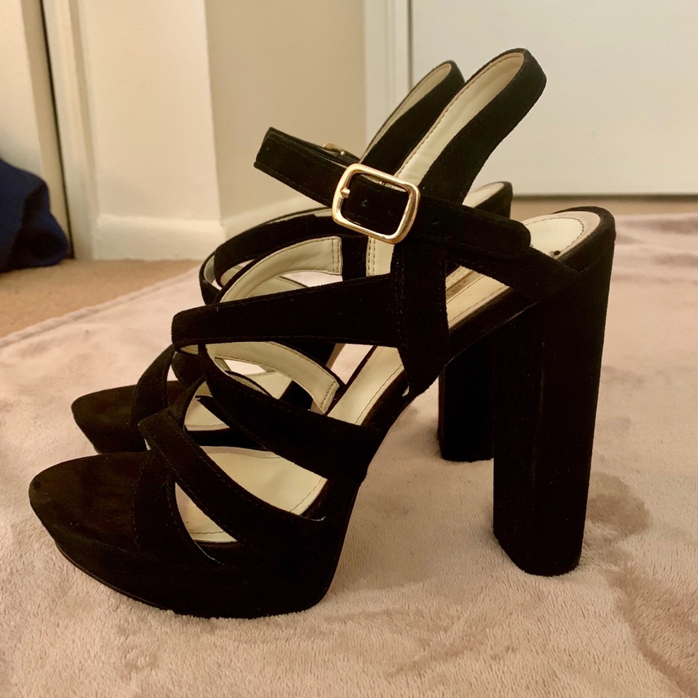 Black Chunky Heels
